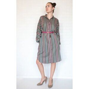 Vintage Diane von Furstenberg DVF Striped Shirt Dress Size Small